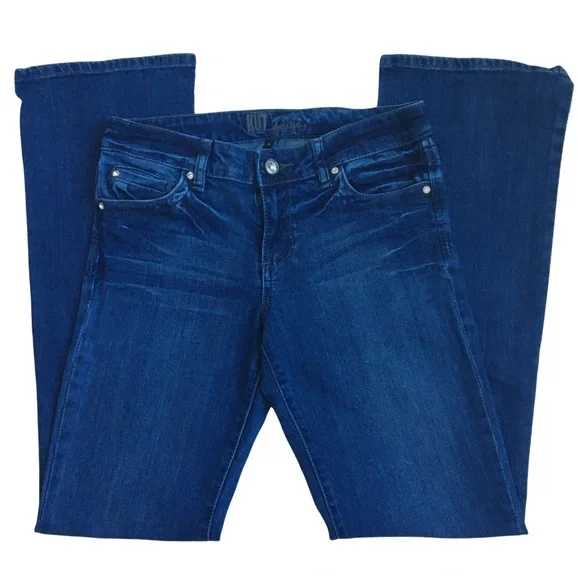 KUT From The Kloth Boot Cut Flap Pockets Dark Wash Blue Denim Jeans Size 6 - Picture 3 of 17